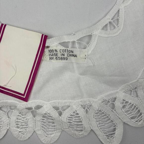 VTG Handmade Cotton Batten Eyelet Lace Collar - Picture 5 of 7